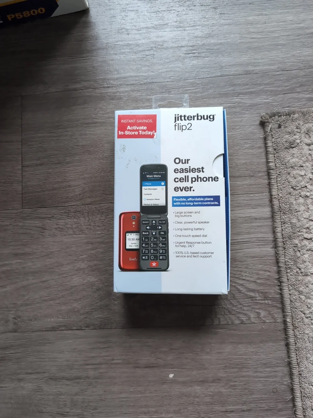 flip2 Red Senior-Friendly Cell Phone - Large Buttons & Simple Menu